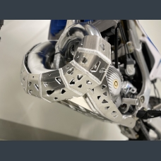 Skid plate with exhaust pipe guard for TM 250/300 2022-2024.